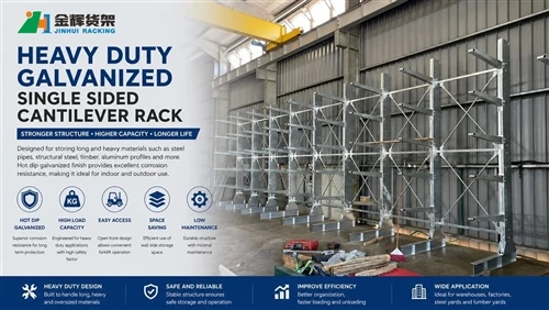 Utendørs varm-Dip Galvanized Enkelt-Sided Cantilever Rack Project for stållagring